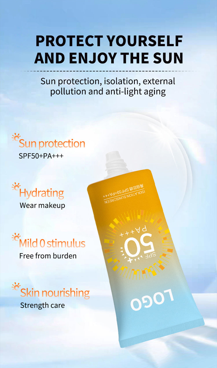 Изоляционный солнцезащитный крем, защита от УФ-ультрафиолетовых лучей, 50 раз SPF+++, национальный специальный сертификат для макияжа, солнцезащитный крем для четырех сезонов, индивидуальная обработка